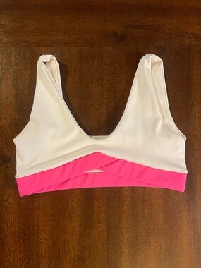 Tiger Friday 13 Reversible Crop Top - Malibu (white and hot punk)